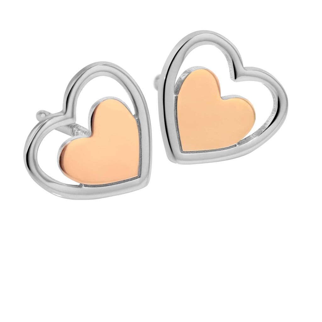 Orecchini Lobo Silver Collection Argento Bicolore Bianco / Rosa - Orecchini a Lobo Donna | Stroili