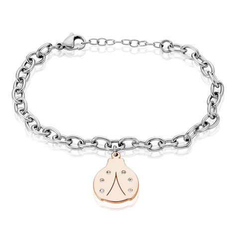 Bracciale in acciaio bicolore e strass con charm CoccinellaCollana in argento dorato con ciondolo Croce - Bracciali Donna | Stroili