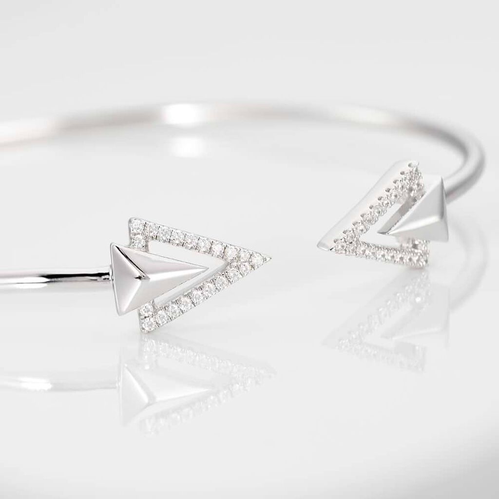 Bangle Silver Shine Argento Rodiato Cubic Zirconia - Bracciali Rigidi Donna | Stroili