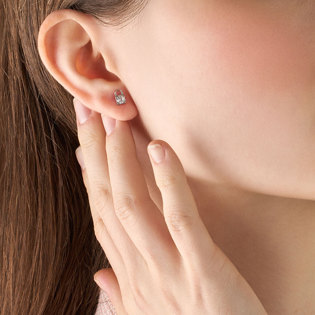 Orecchini Spaiati Bon Ton Oro Bianco Cubic Zirconia - Gioielli Donna | Stroili