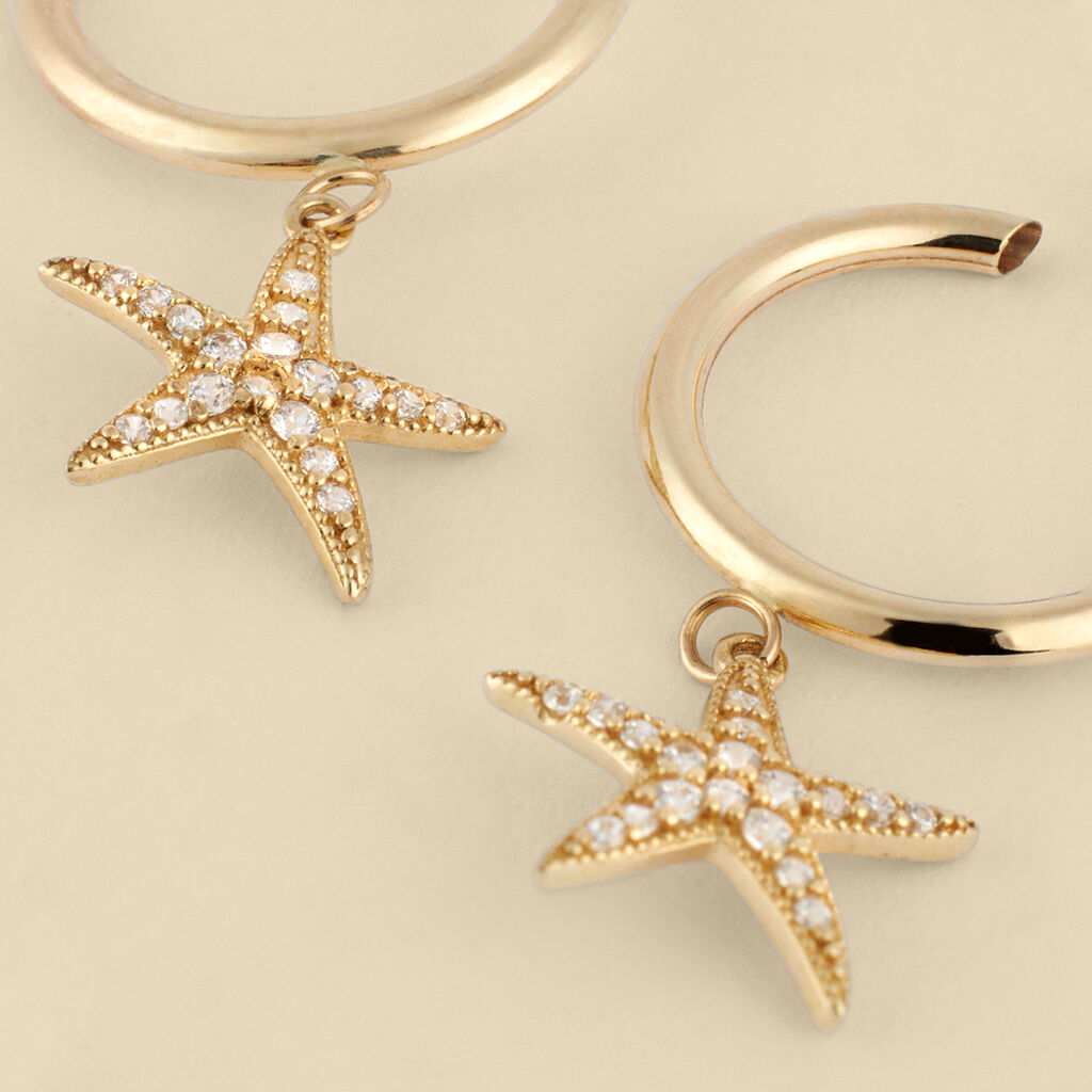 Orecchini A Cerchio Toujours Oro Giallo Cubic Zirconia