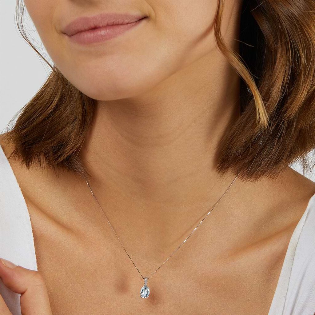 Collana Acquamarina Oro Bianco Acquamarina Diamante - Collane Donna | Stroili