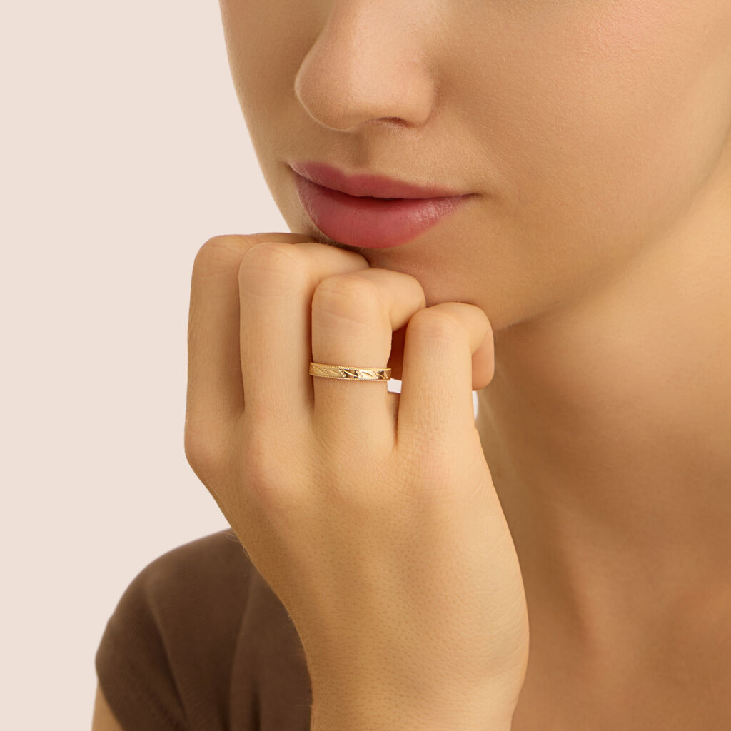 Fede Classica Diamantata 3 mm Oro Giallo