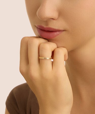 Fede Classica Diamantata 3 mm Oro Giallo