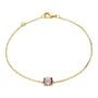 Bracciale placcato oro con pietra rosa