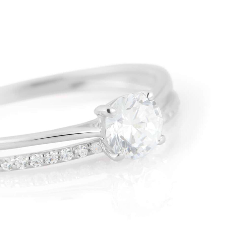 Anello Solitario Claire Oro Bianco Cubic Zirconia - Anelli con Pietre Donna | Stroili