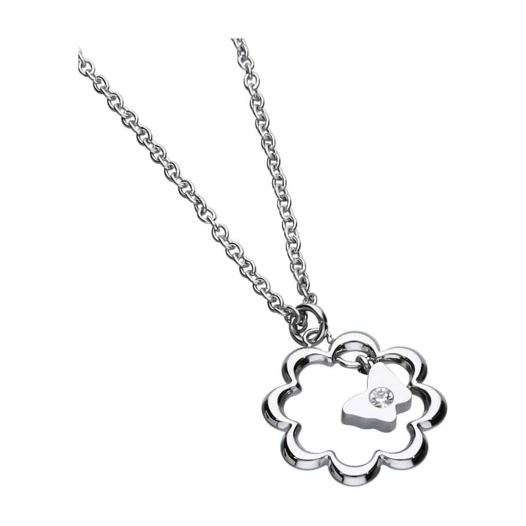Girocollo fiore con strass in acciaio silver - Collane Donna | Stroili