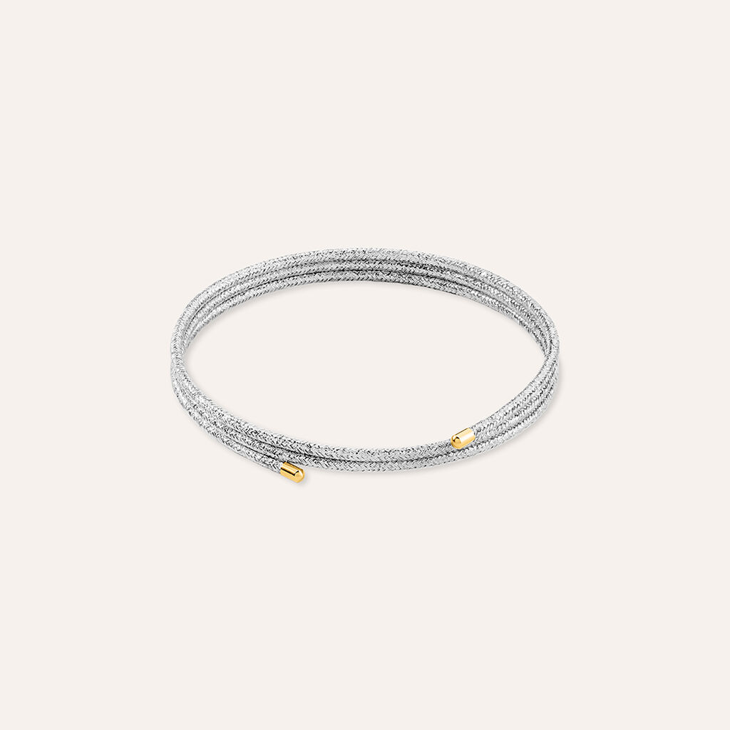 Choker Magnetico Cordino Argentato e Acciaio Dorato