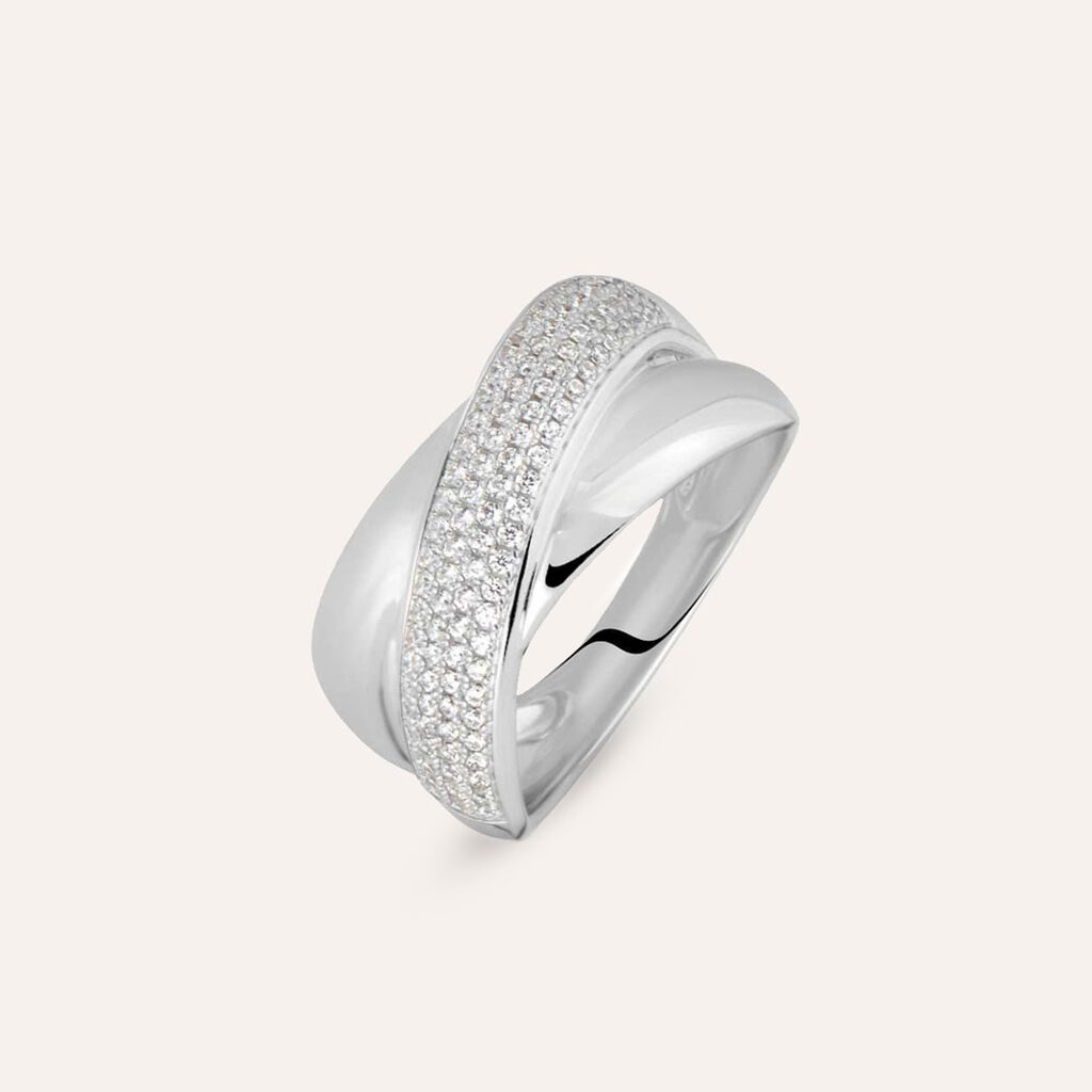 Anello Fascia Claire Oro Bianco Cubic Zirconia