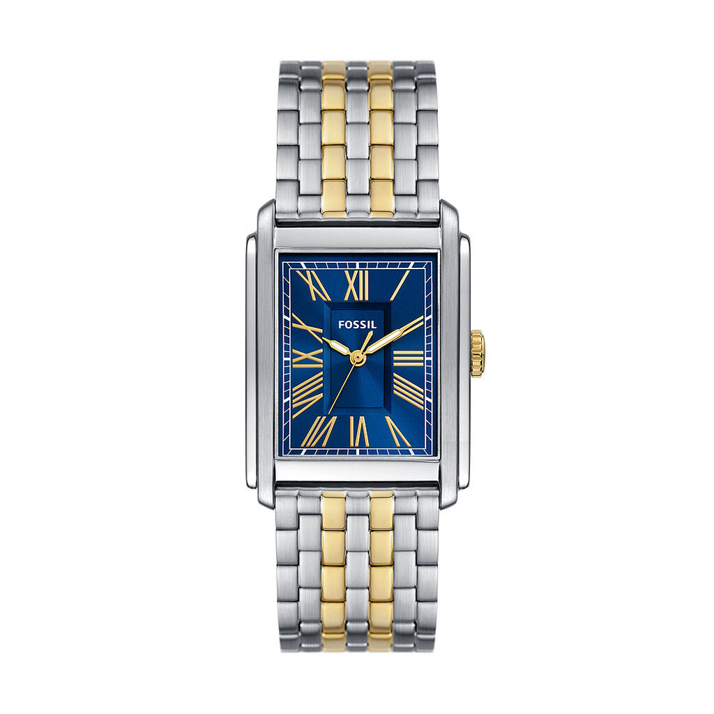Fossil Monty FS5644 – Orologio Uomo Cronografo Al Quarzo, Cinturino In Pelle Marrone, Quadrante Blu Sunray 44mm
