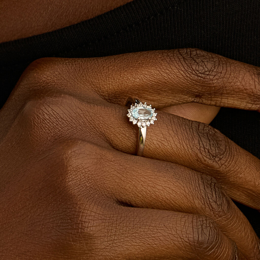 Anello Solitario Kate Amélie Oro Bianco Topazio Cubic Zirconia