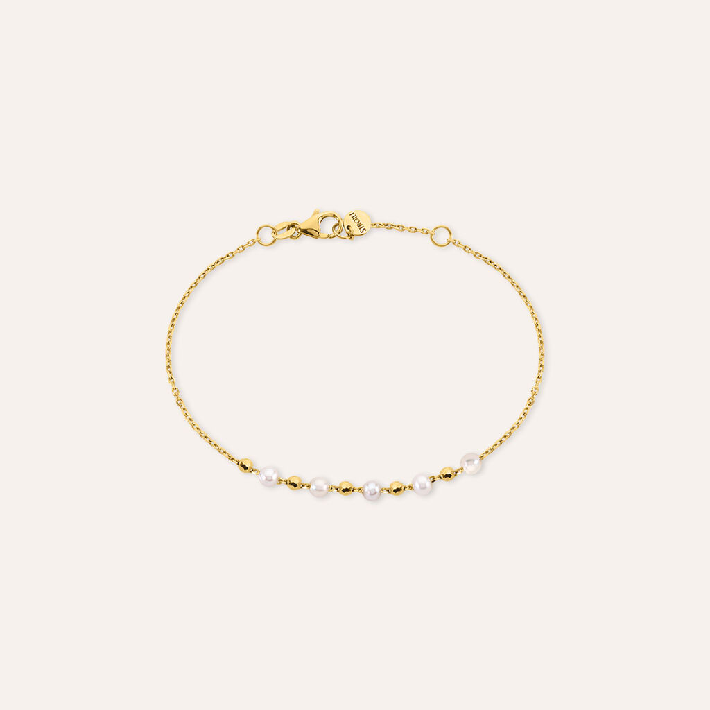 Bracciale Desideria Argento Nobile Dorato Perla D'Acqua Dolce