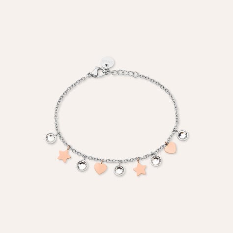 Bracciale Sunrise Acciaio Bicolore Bianco / Rosa Cristallo - Bracciali Donna | Stroili