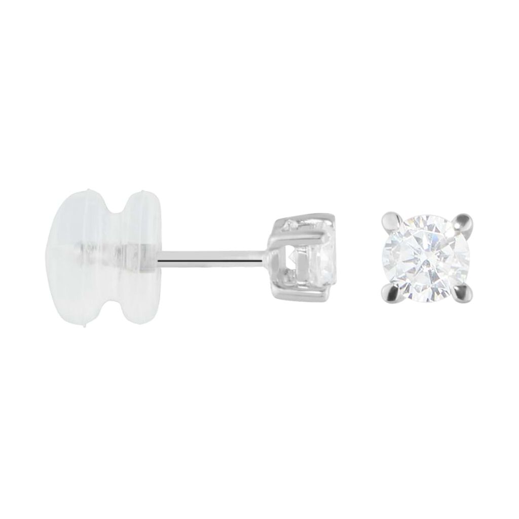 Orecchini Lobo Punto Luce Claire Oro Bianco Cubic Zirconia - Orecchini a Lobo Donna | Stroili