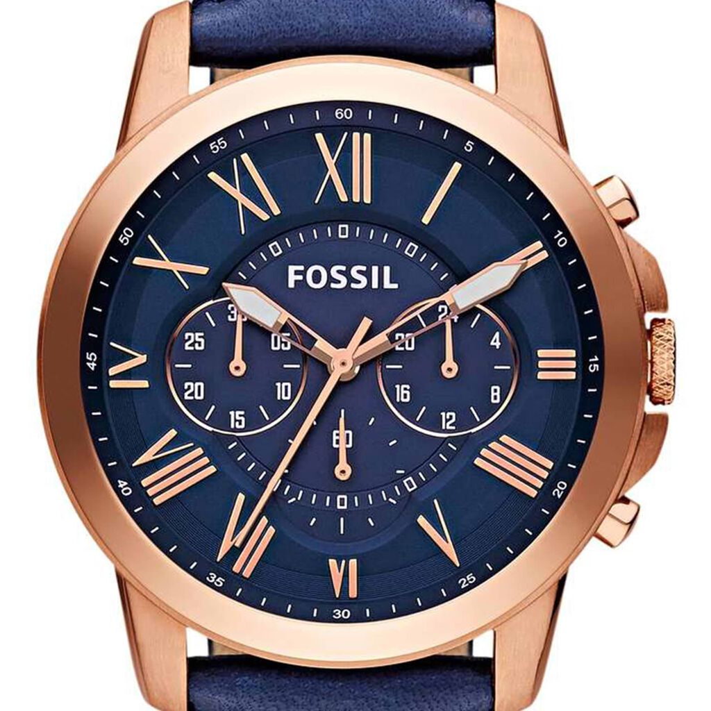 Orologio Cronografo Uomo Fossil Grant quadrante blu FS4835
