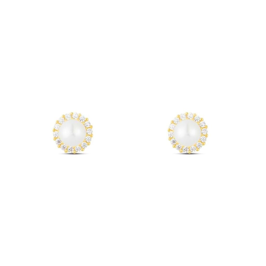 Orecchini Lobo Bon Ton Oro Giallo Perla D'Acqua Dolce Cubic Zirconia - Orecchini a Lobo Donna | Stroili