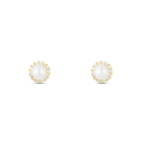 Orecchini Lobo Bon Ton Oro Giallo Perla D'Acqua Dolce Cubic Zirconia - Orecchini a Lobo Donna | Stroili