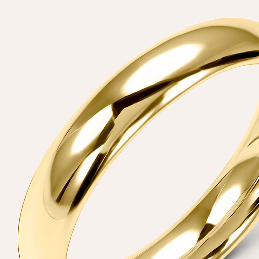Fede Comoda Leggera 4 mm Oro Giallo - Anelli con Incisione Unisex | Stroili