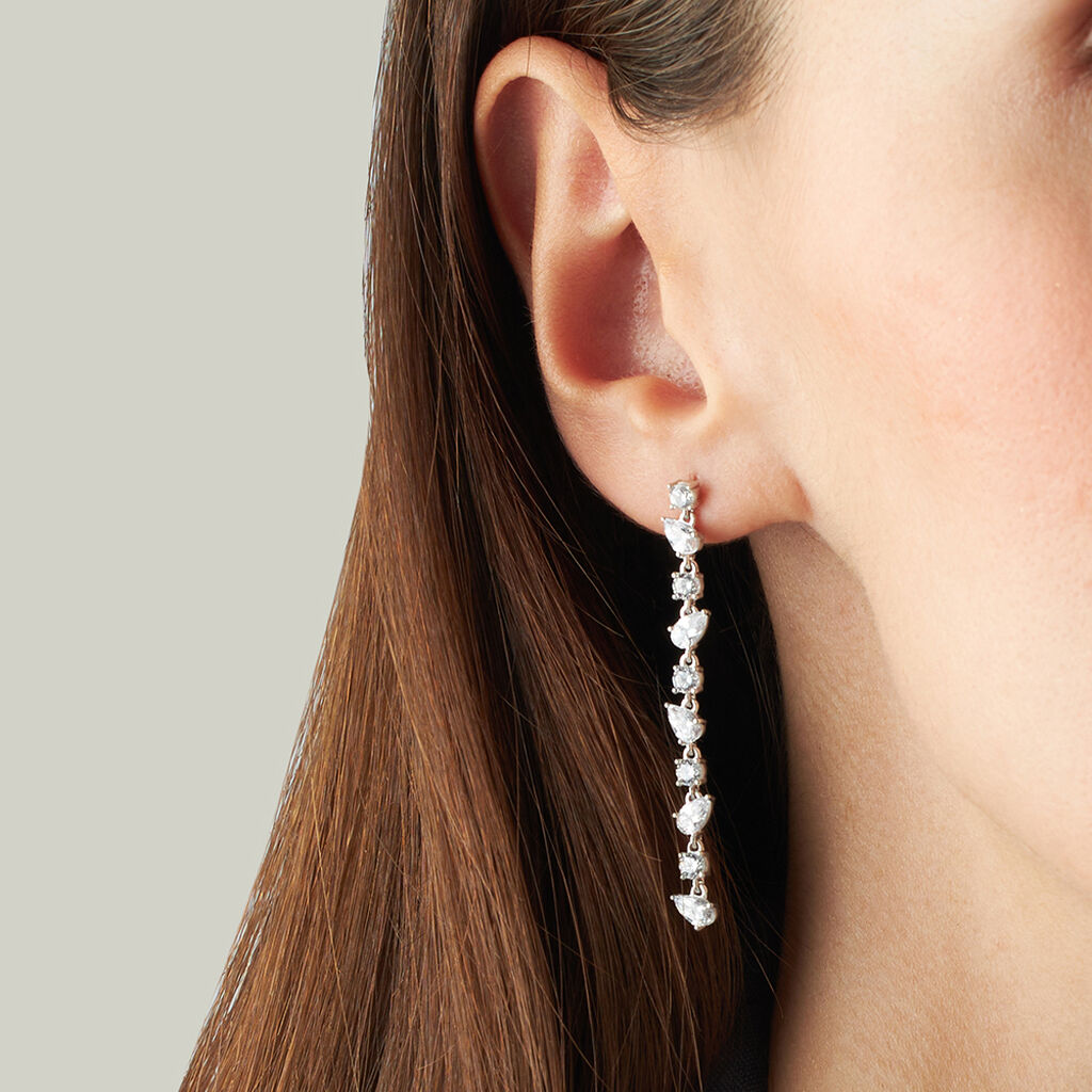 Orecchini Pendenti Claire Oro Bianco Cubic Zirconia - Orecchini Pendenti Donna | Stroili