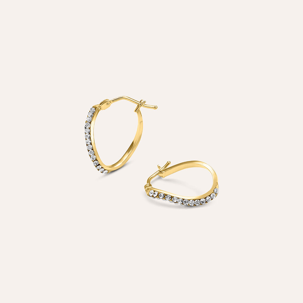 Orecchini A Cerchio Crystal Gold Oro Giallo Cristallo - Orecchini a Cerchio Donna | Stroili