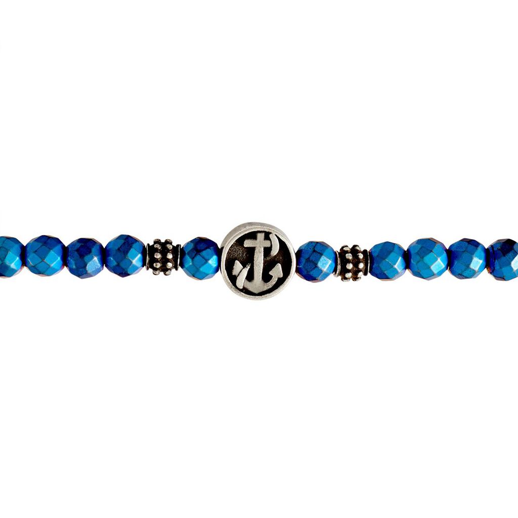 Bracciale Man Code Acciaio Bicolore Bianco / Nero Ematite - Bracciali Uomo | Stroili