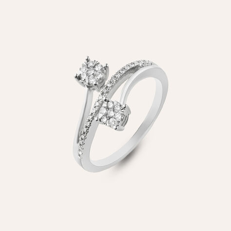 Anello Contrarie Petali Oro Bianco Diamante - Anelli con Pietre Donna | Stroili