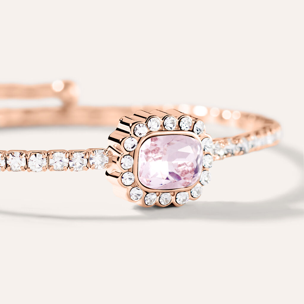 Bangle Romantic Shine Metallo Rosa Cristallo - Bracciali Rigidi Donna | Stroili