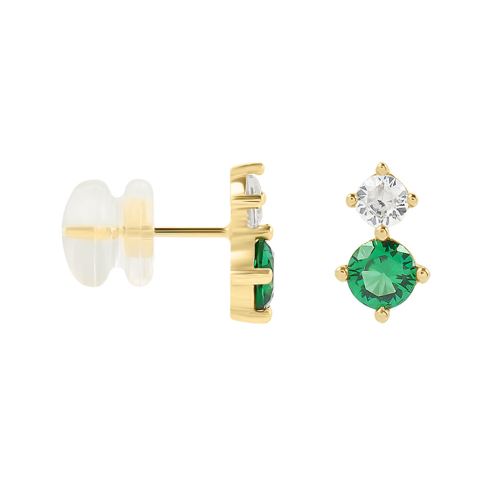 Orecchini Lobo Doppio Punto Luce Claire Oro Giallo Cubic Zirconia - Orecchini a Lobo Donna | Stroili