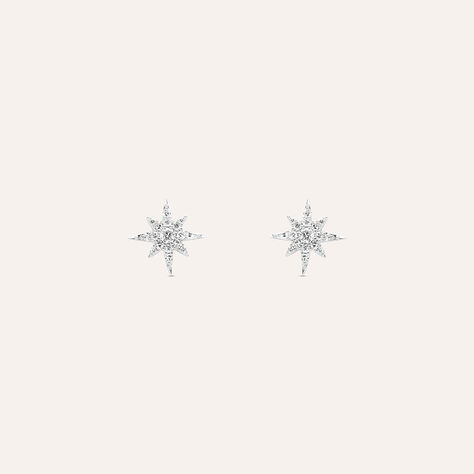 Orecchini Lobo Sophia Oro Bianco Diamante - Orecchini a Lobo Donna | Stroili