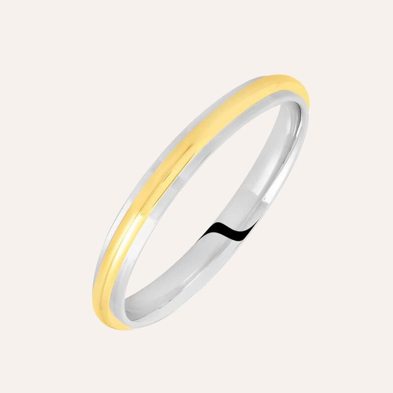 Fede Comoda 3 mm Oro Bicolore - Anelli con Incisione Uomo | Stroili