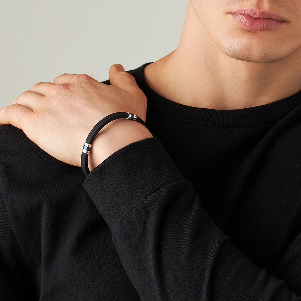 Bracciale Man Code Acciaio Bicolore Bianco / Nero - Bracciali Uomo | Stroili