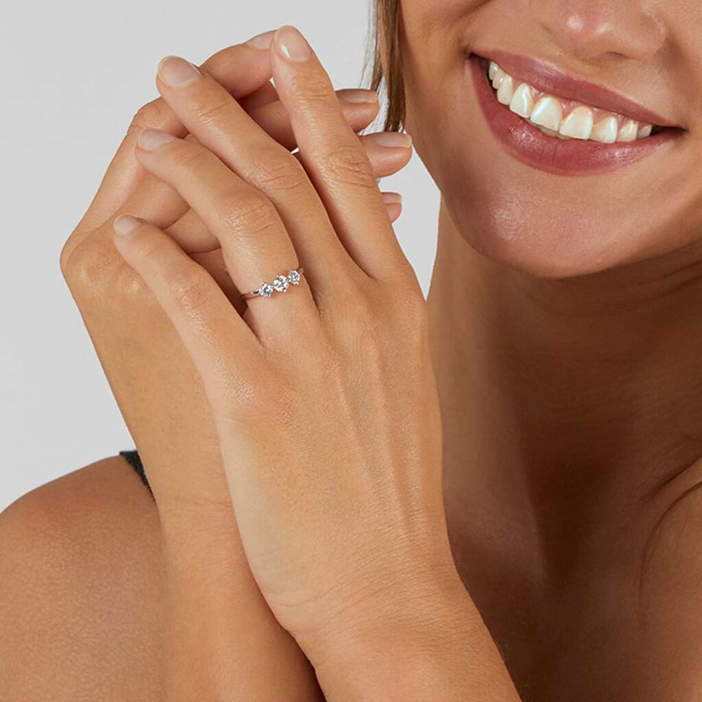 Anello Trilogy Claire Oro Bianco Cubic Zirconia - Anelli con Pietre Donna | Stroili
