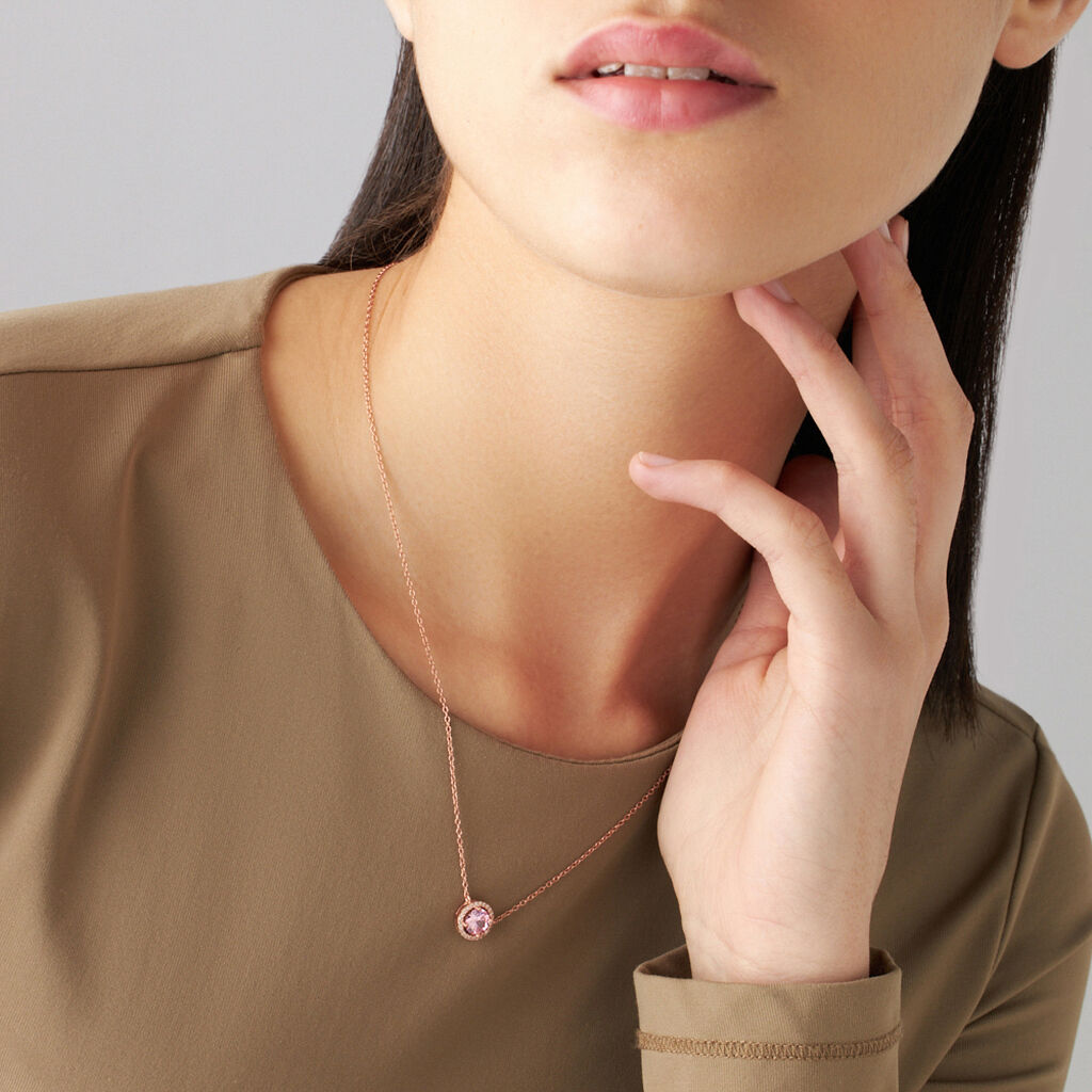 Collana Punto Luce Silver Rainbow Argento Rosa Cubic Zirconia - Collane Punto Luce Donna | Stroili