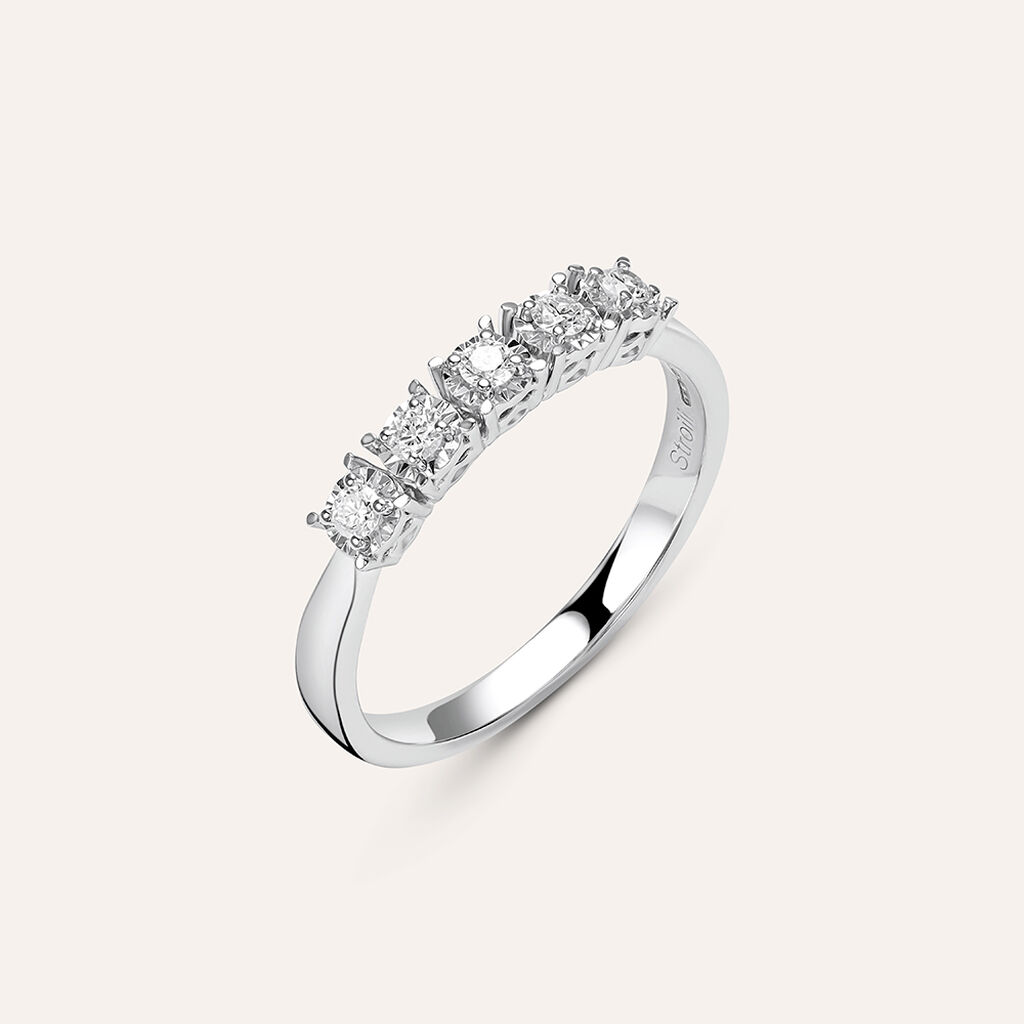 Anello Riviere Diamotion Oro Bianco Diamante