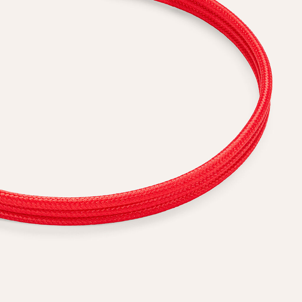 Choker Magnetico Cordino Rosso e Acciaio Dorato - Catenina Unisex | Stroili