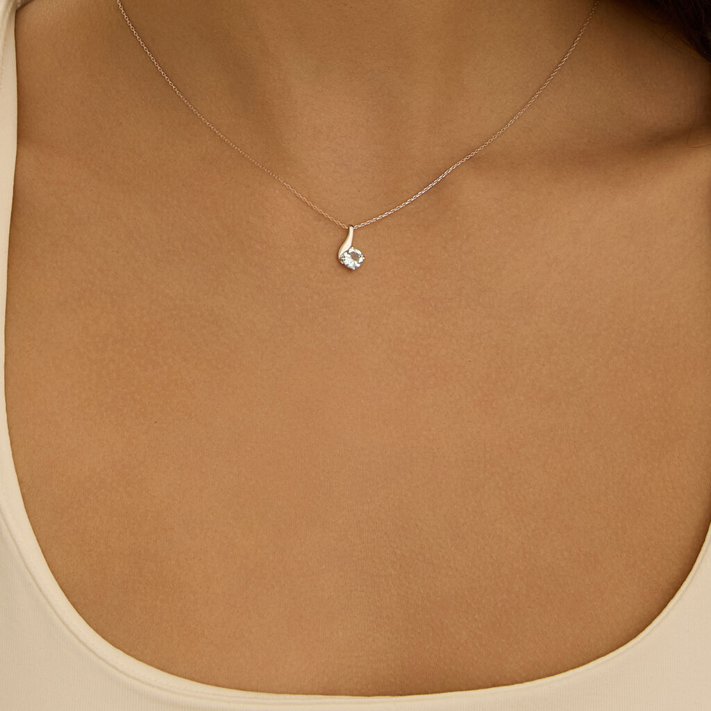 Orecchini Lobo Amélie Oro Bianco Topazio Cubic Zirconia - Orecchini a Lobo Donna | Stroili