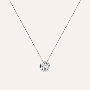 Girocollo punto luce in oro bianco e diamante 0.50 ct