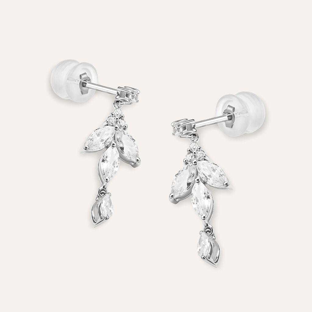 Orecchini Pendenti Claire Oro Bianco Cubic Zirconia