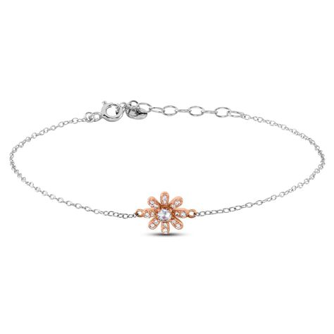 Bracciale Silver Moments Argento Bicolore Bianco / Rosa Cubic Zirconia - Bracciali Amicizia Donna | Stroili