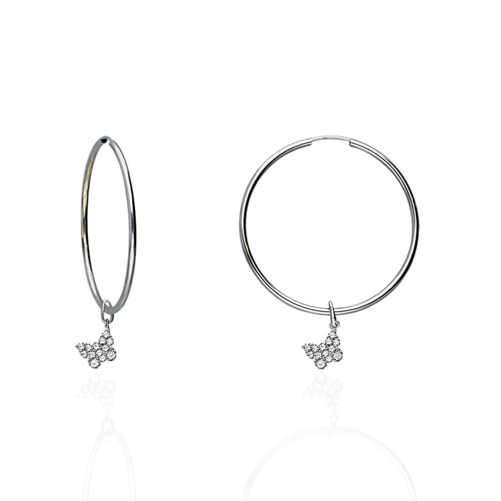 Pendente Po&egrave;me Oro Bianco Cubic Zirconia