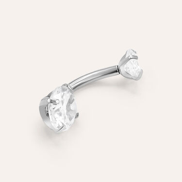 Piercing Ombelico Punto Luce Moonlight Titanio ASTM F136 Bianco Cubic Zirconia