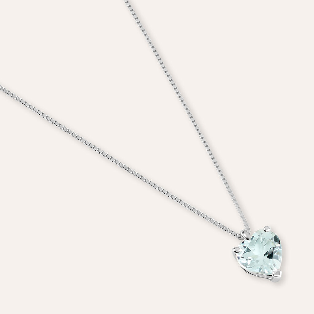 Collana Acquamarina Oro Bianco Acquamarina