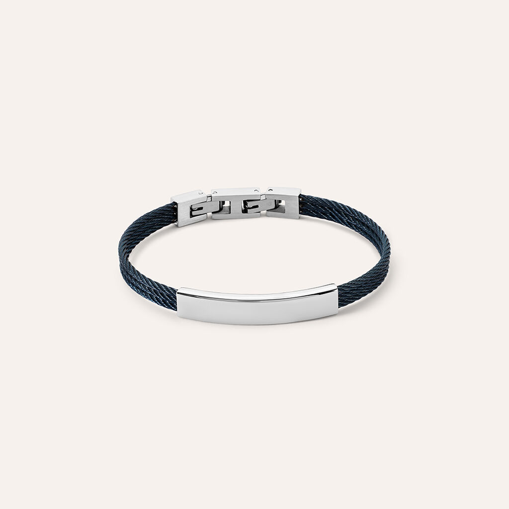 Bracciale Con Targhetta Man Code Acciaio Bicolore