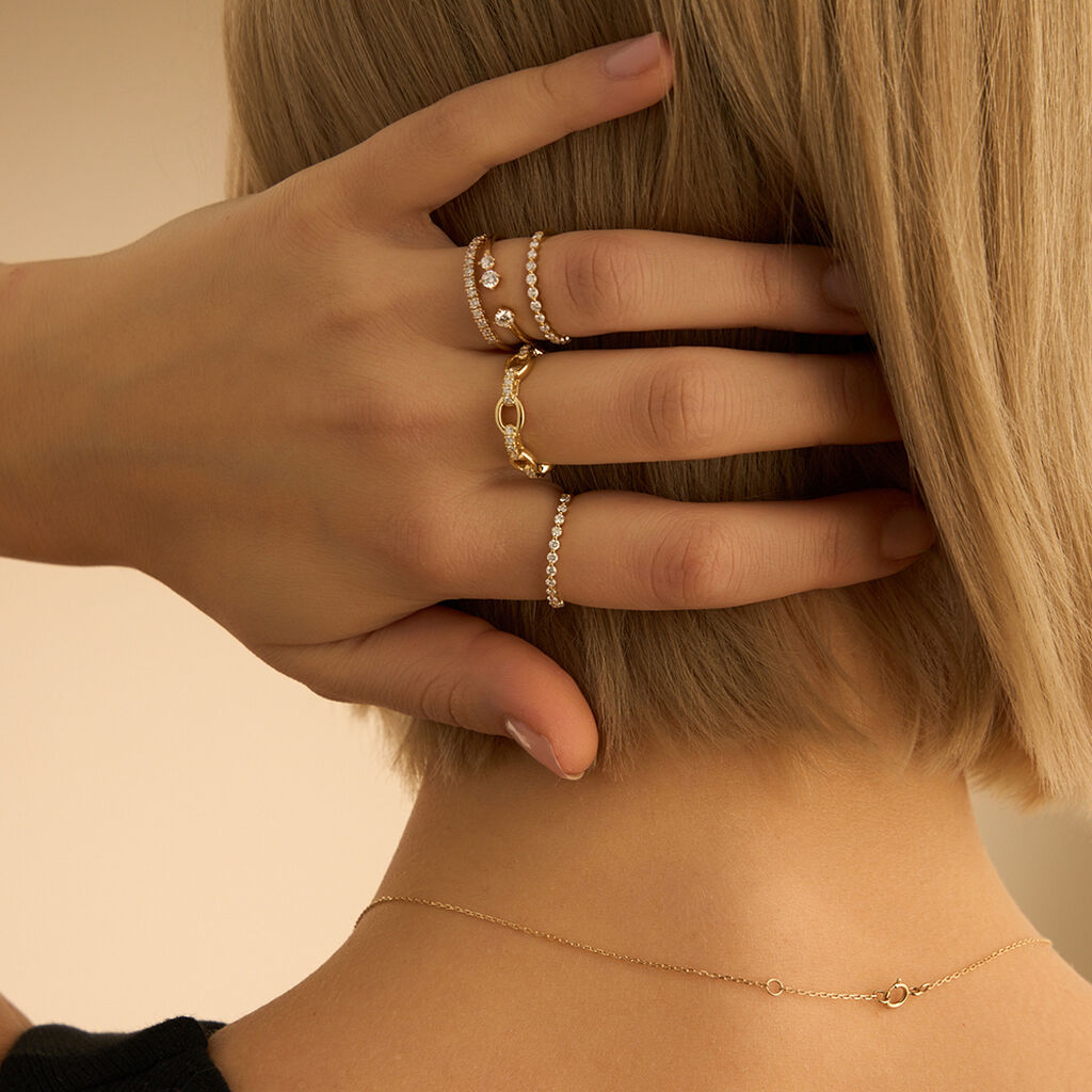 Anello Fantasia Diamade Glam Oro Giallo Diamante Lab-Grown - Anelli con Pietre Donna | Stroili