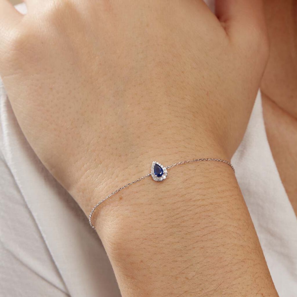 Bracciale Charlotte Oro Bianco Zaffiro Diamante - Bracciali Donna | Stroili