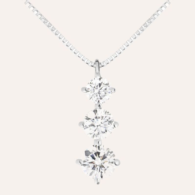 Collana Trilogy Claire Oro Bianco Cubic Zirconia - Collane Donna | Stroili