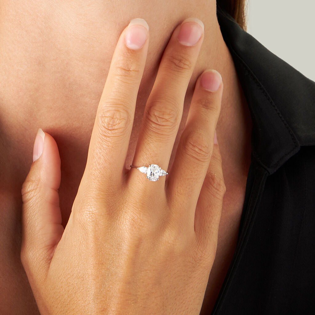 Anello Trilogy Claire Oro Bianco Cubic Zirconia