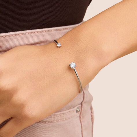 Bangle Punto Luce Silver Elegance Argento Rodiato Cubic Zirconia - Bracciali Rigidi Donna | Stroili