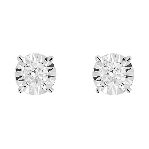 Orecchini Lobo Punto Luce Diamotion Oro Bianco Diamante - Orecchini a Lobo Donna | Stroili