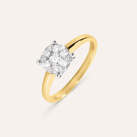 Anello Solitario Petali Oro Giallo Diamante - Gioielli Donna | Stroili